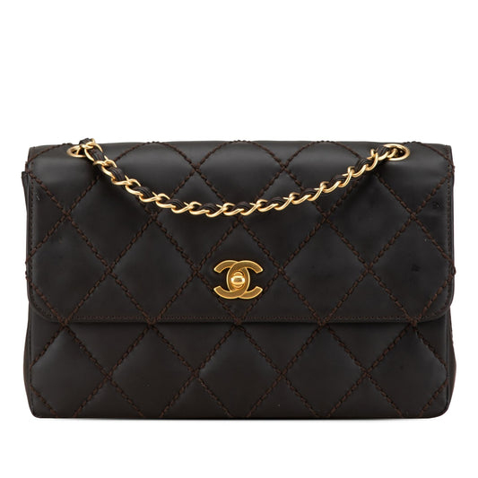 Chanel CC Quilted Calfskin Wild Stitch Flap