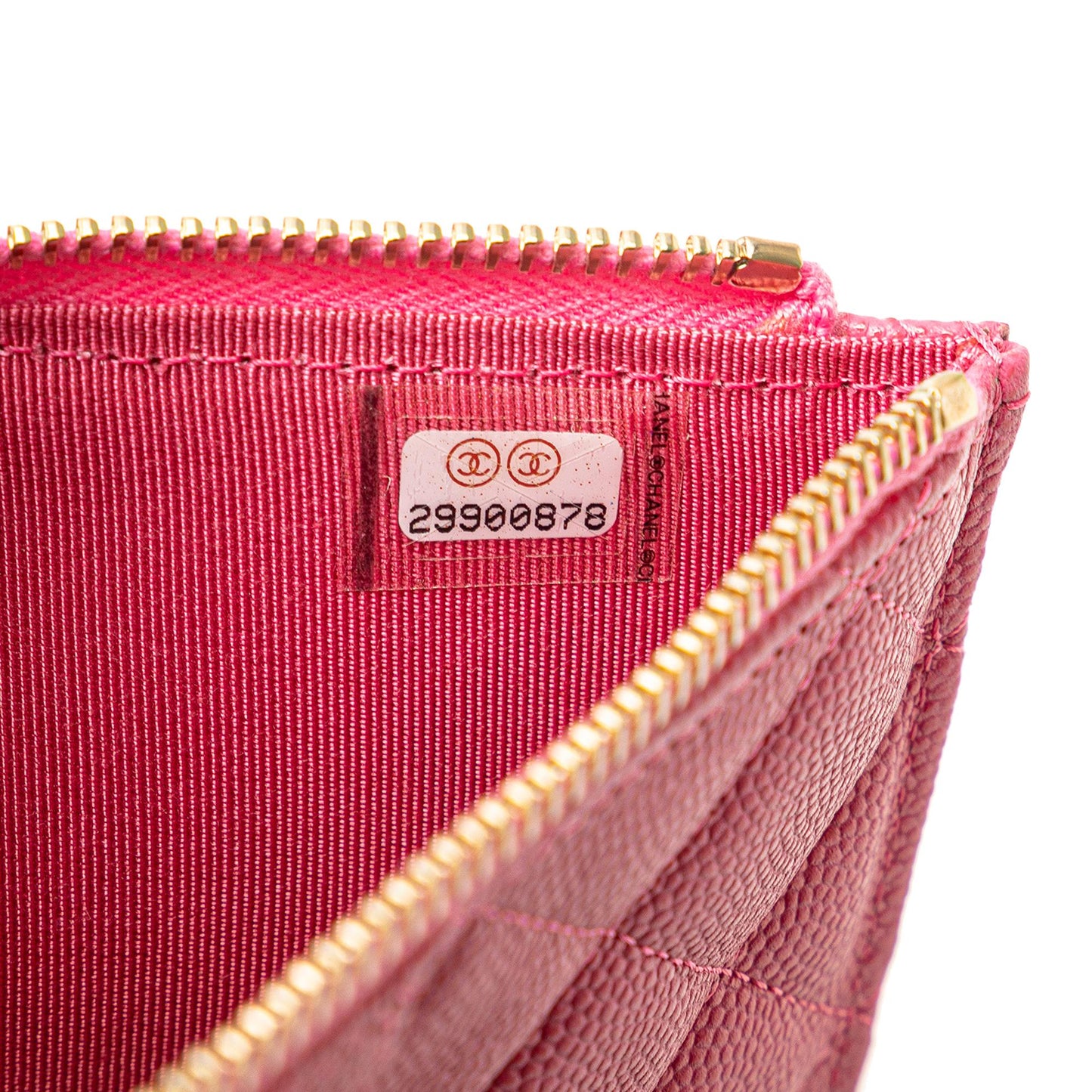 Chanel CC Quilted Caviar Flat Phone Case Wallet Pouch