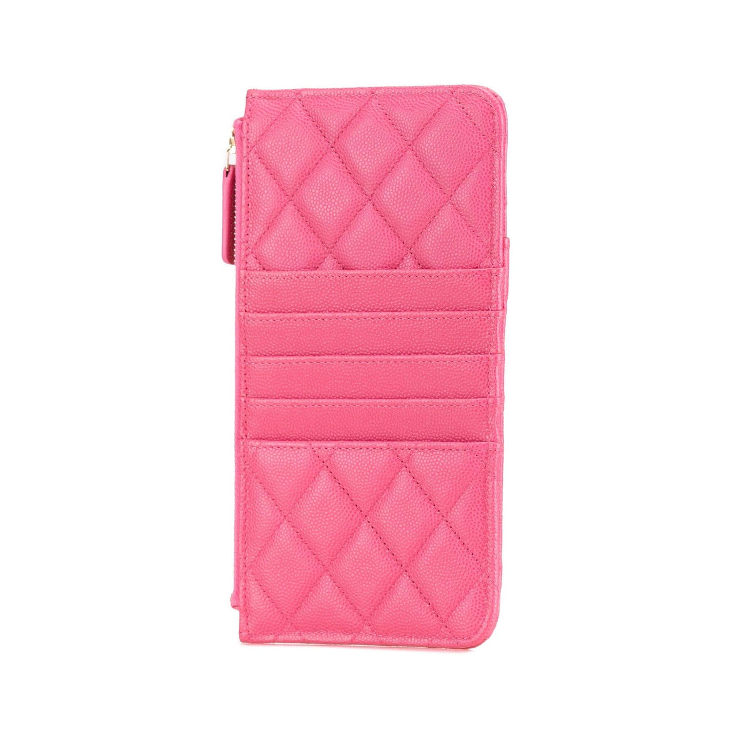 Chanel CC Quilted Caviar Flat Phone Case Wallet Pouch