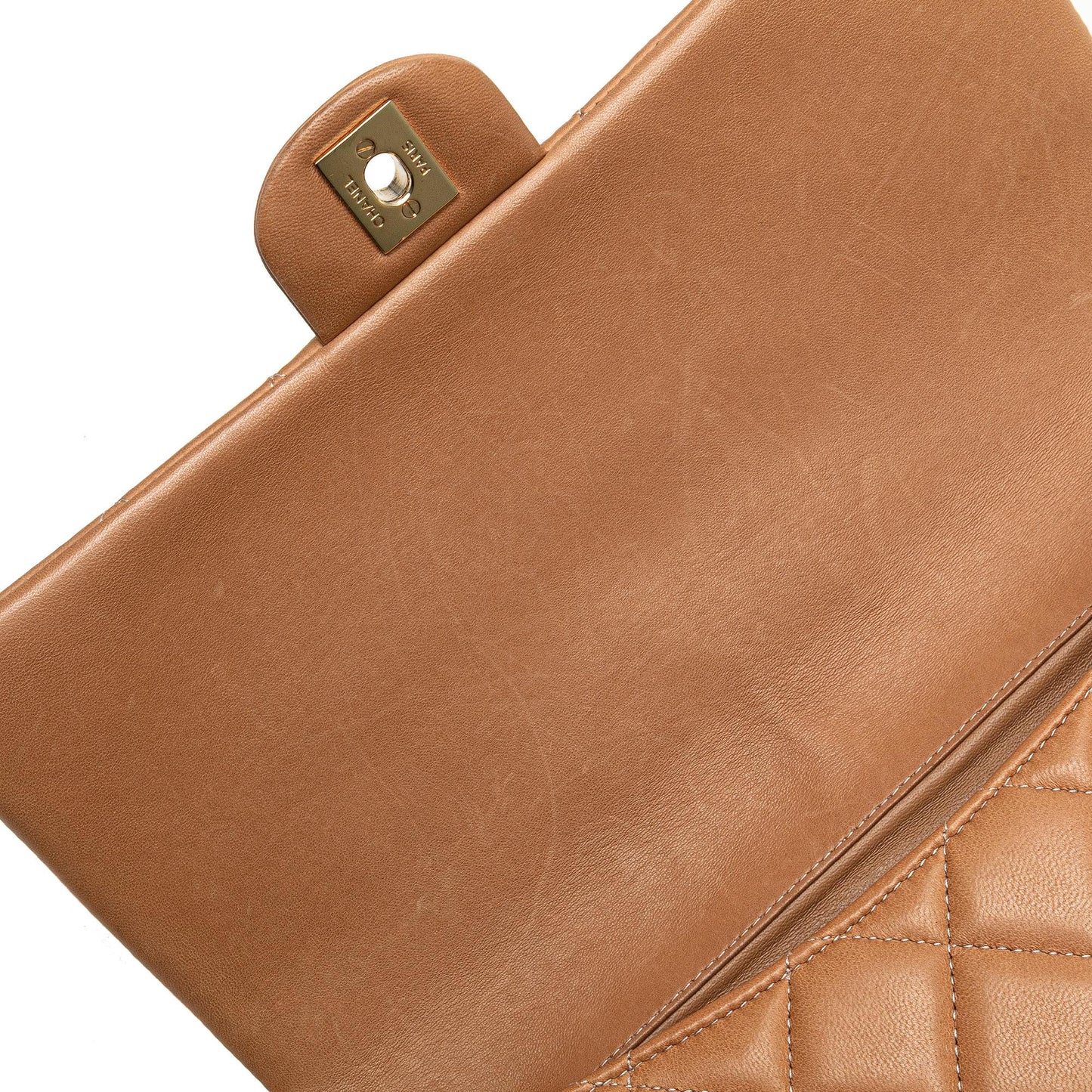 Chanel CC Quilted Lambskin Clutch With Chain