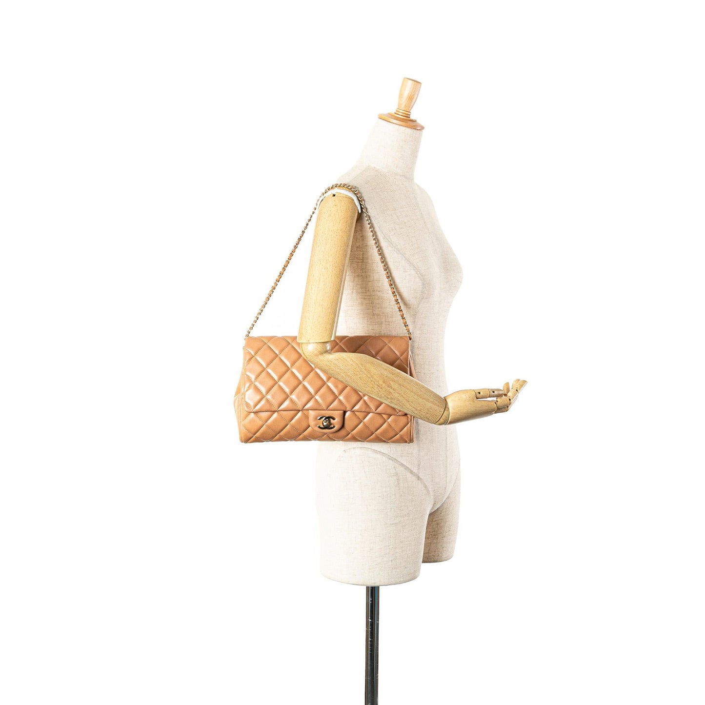 Chanel CC Quilted Lambskin Clutch With Chain