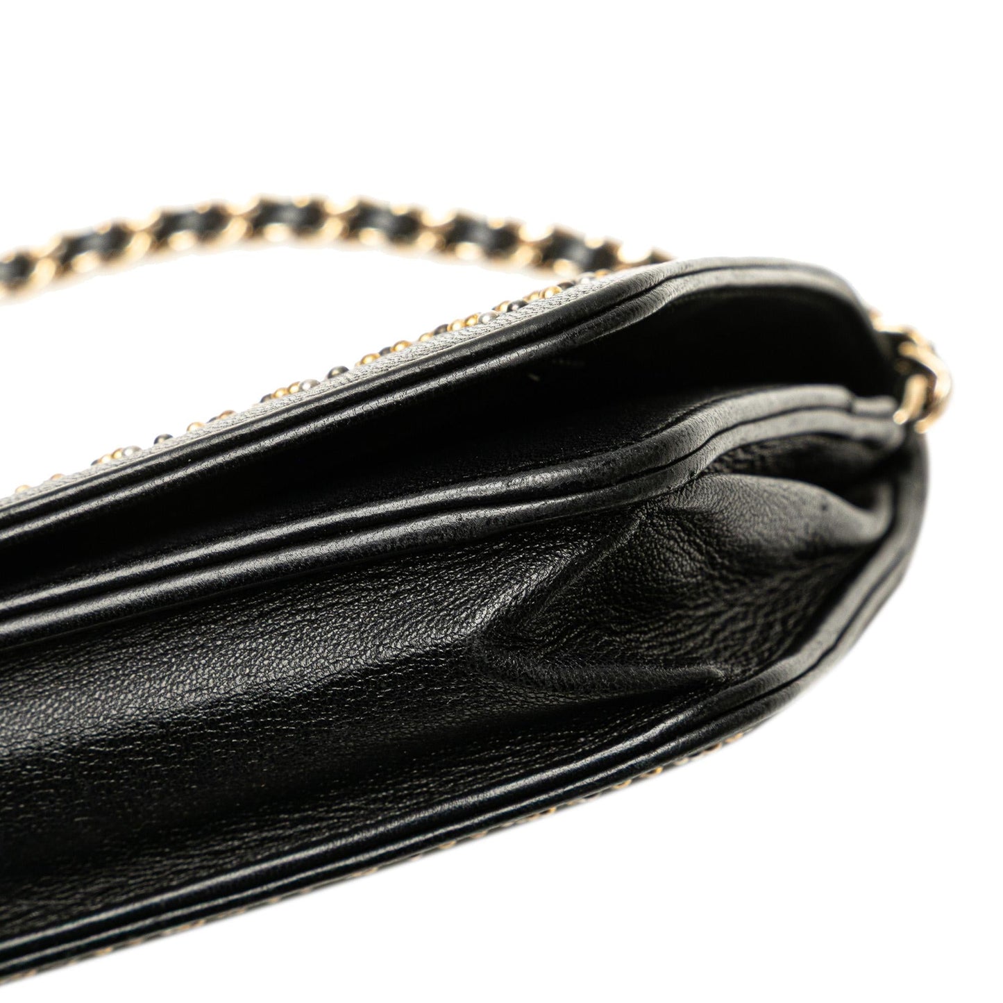 Chanel CC Studded Lambskin Wallet on Chain