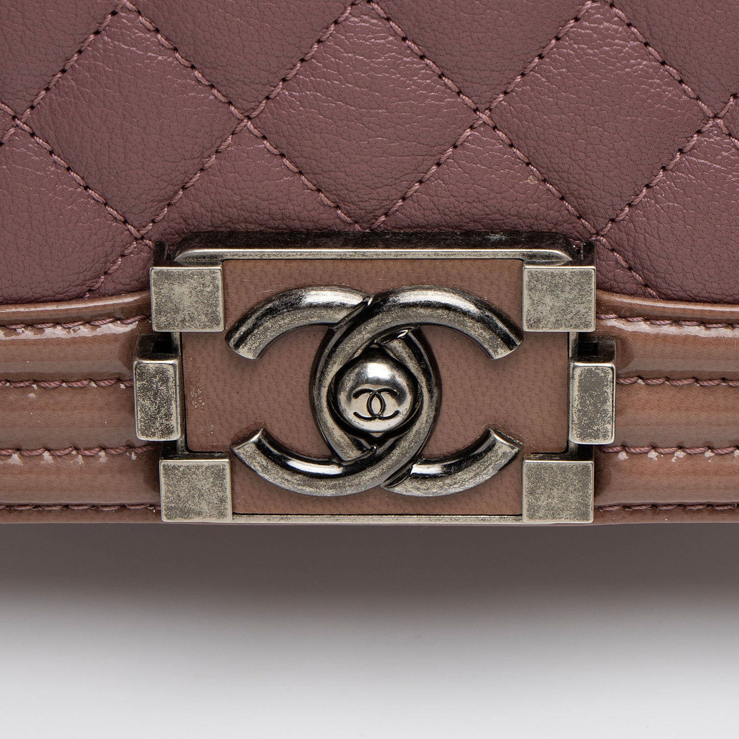 Chanel Calfskin Patent Old Medium Boy Bag