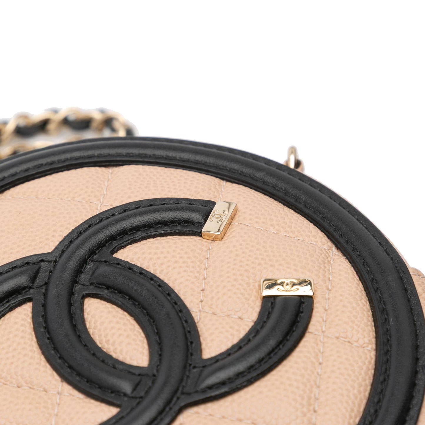 Chanel Caviar CC Filigree Round Crossbody