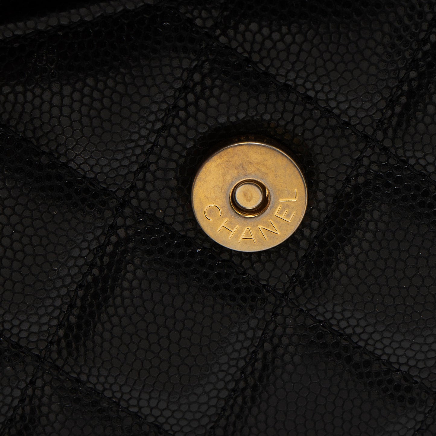 Chanel Caviar Leather Twist You Buttons Chain Belt Bag