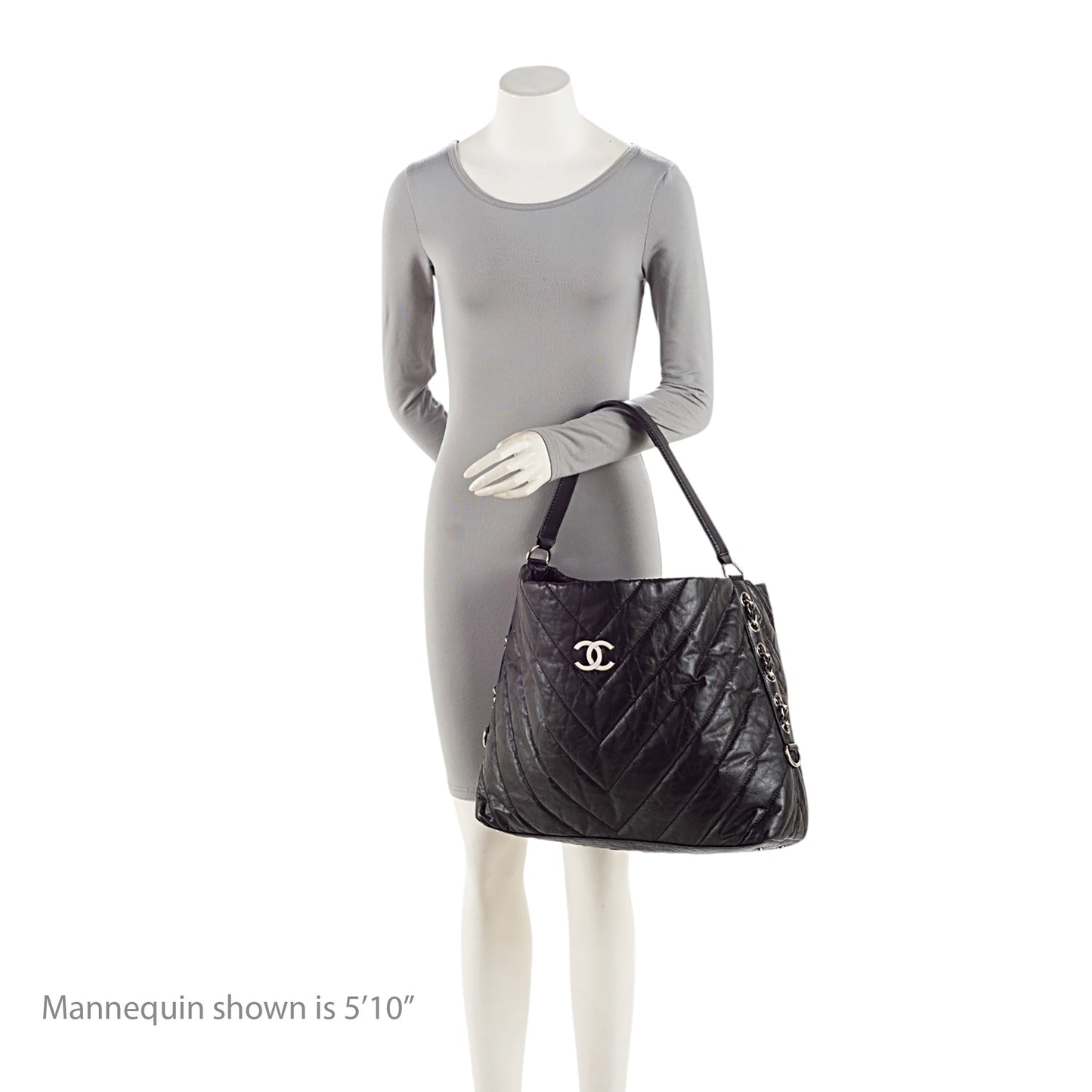 Chanel Chevron Aged Calfskin Big Bang Hobo (SHF-3kJJhz)
