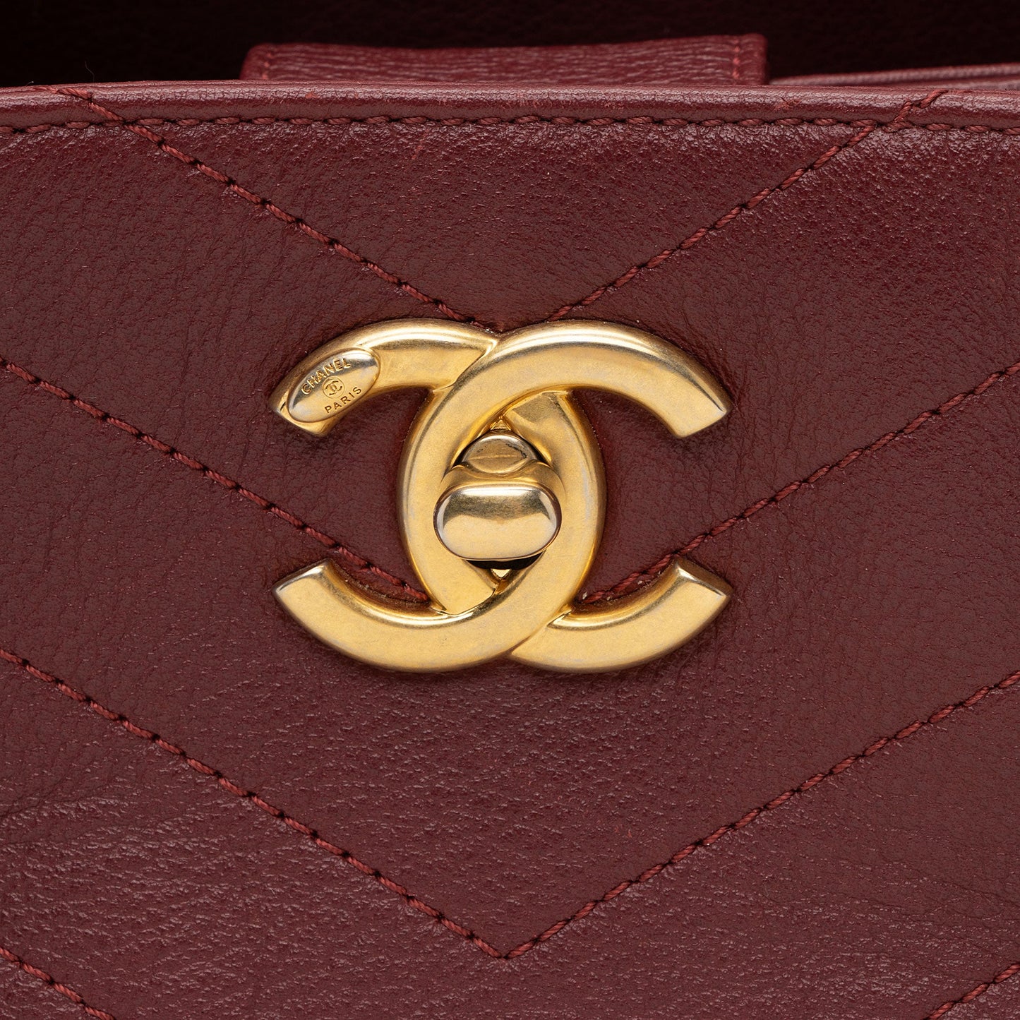 Chanel Chevron Calfskin Python Chic Small Shopping Tote