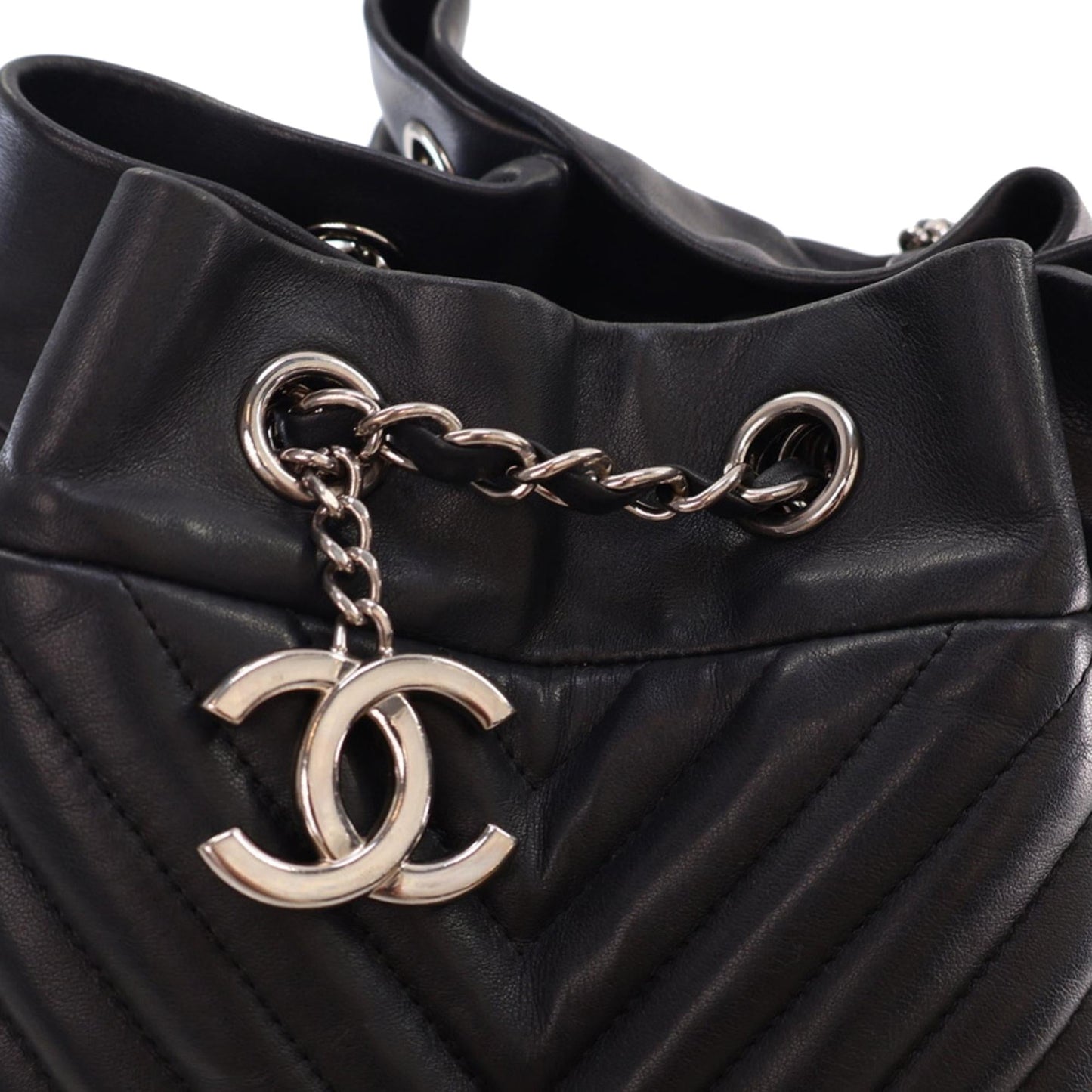 Chanel Chevron Calfskin Urban Spirit Bucket Bag
