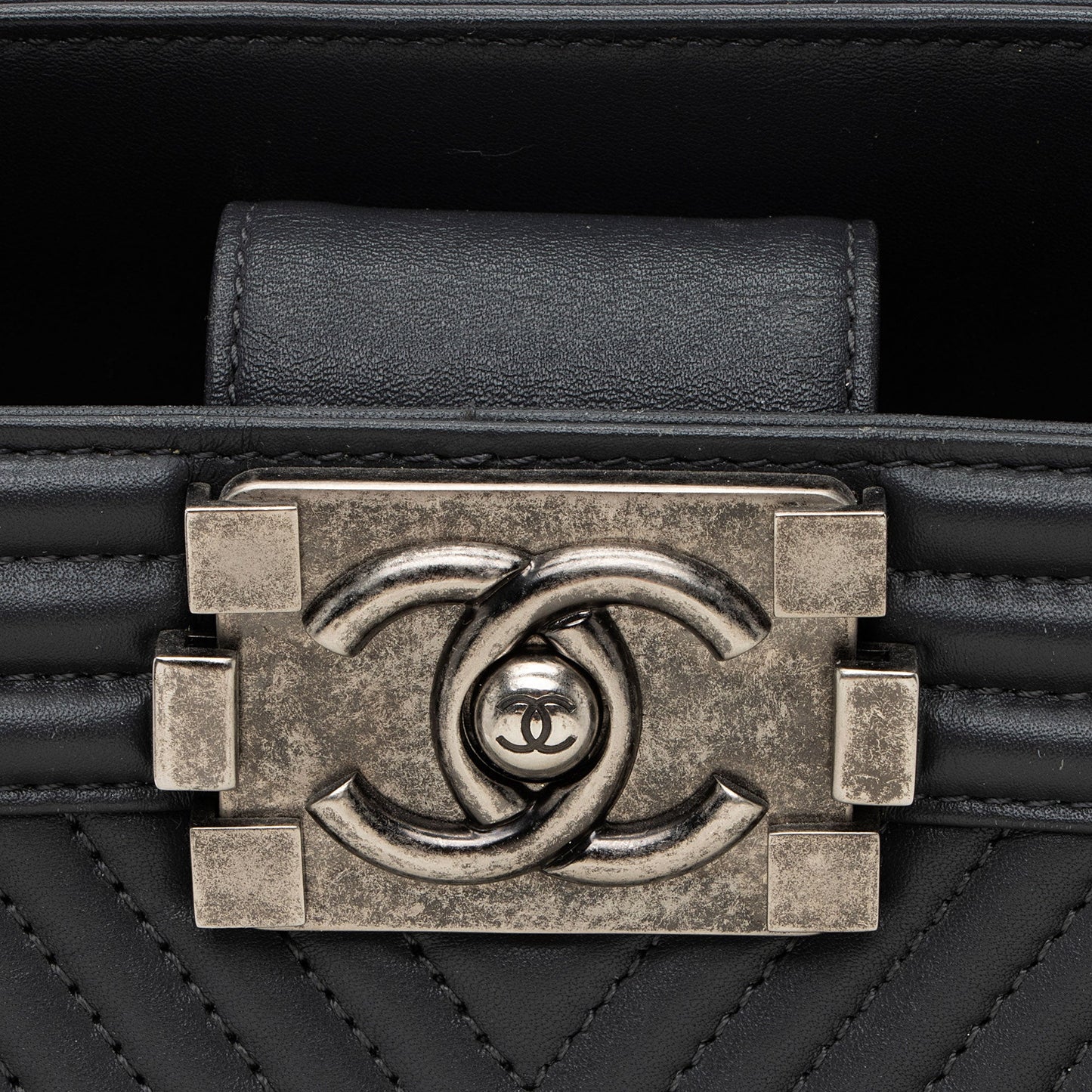 Chanel Chevron Lambskin Boy Shopping Tote