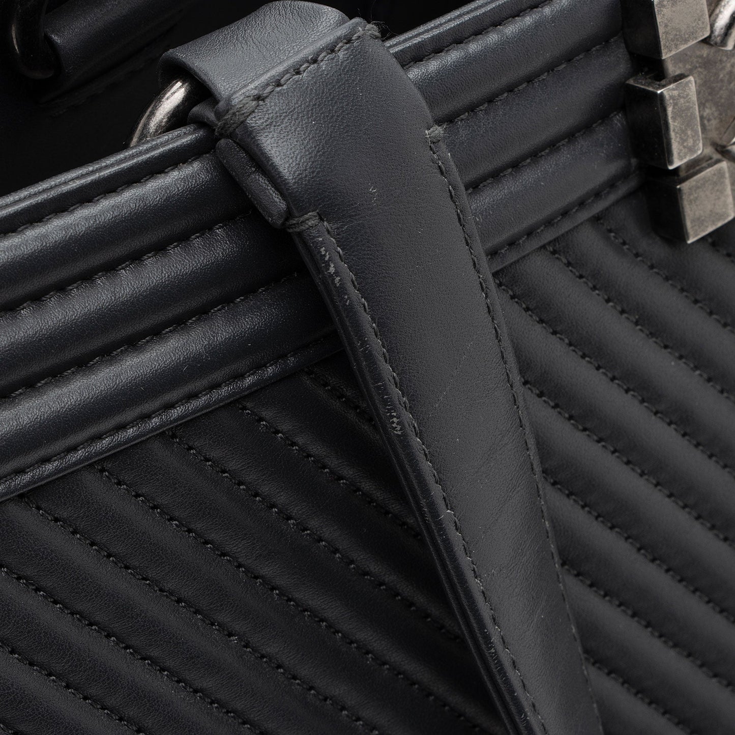 Chanel Chevron Lambskin Boy Shopping Tote