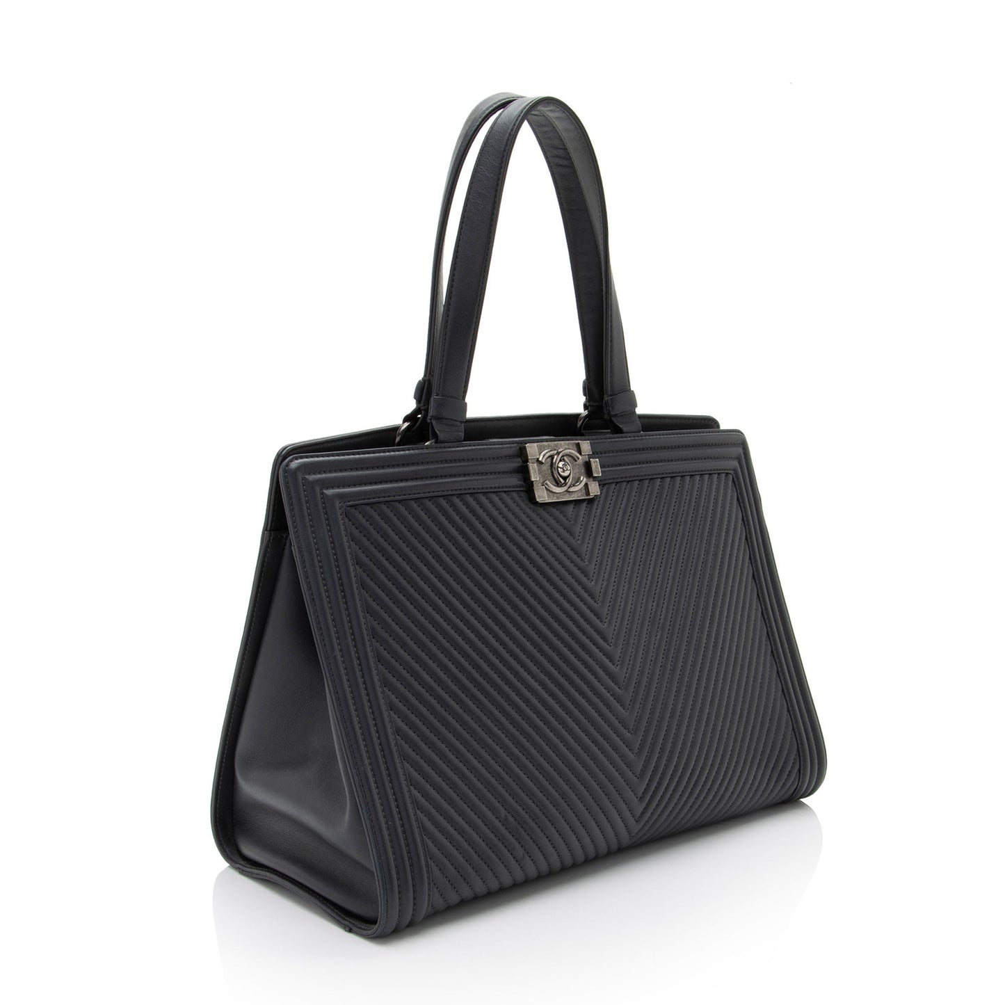 Chanel Chevron Lambskin Boy Shopping Tote