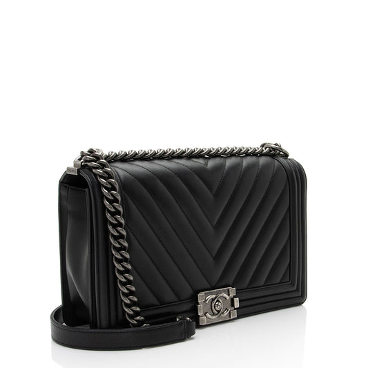 Chanel Chevron Lambskin New Medium Boy Bag