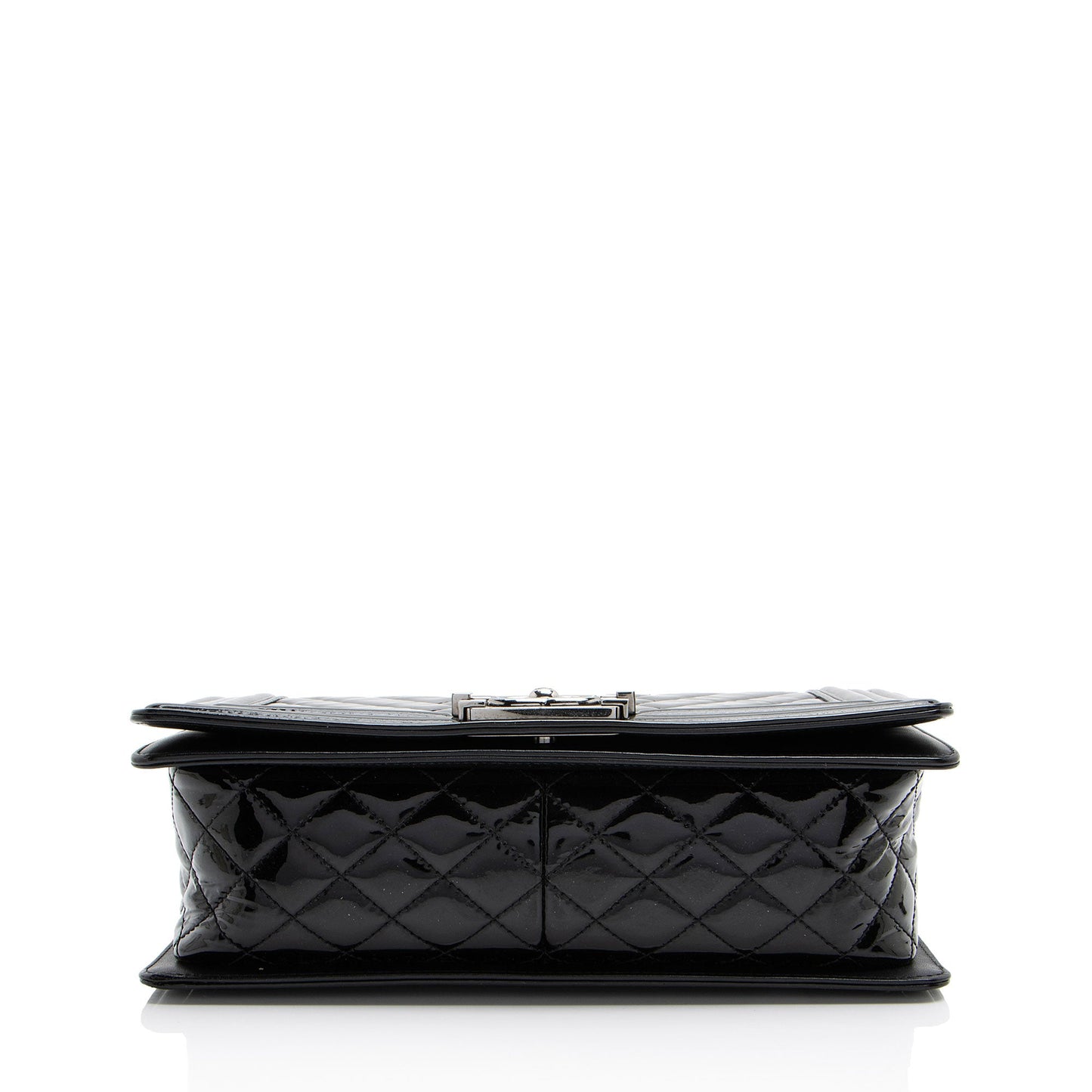 Chanel Chevron Patent Leather Old Medium Boy Bag