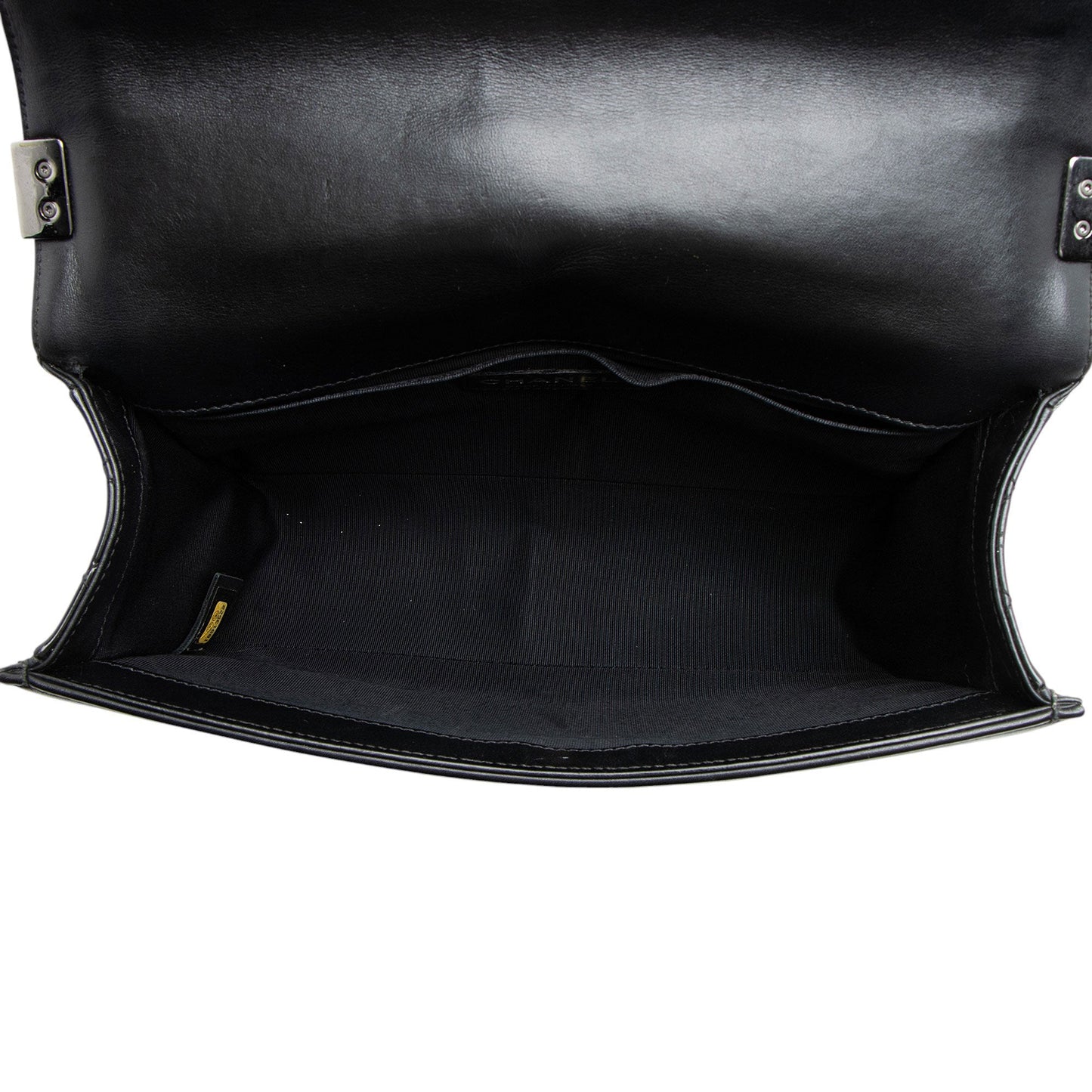 Chanel Chevron Patent Leather Old Medium Boy Bag