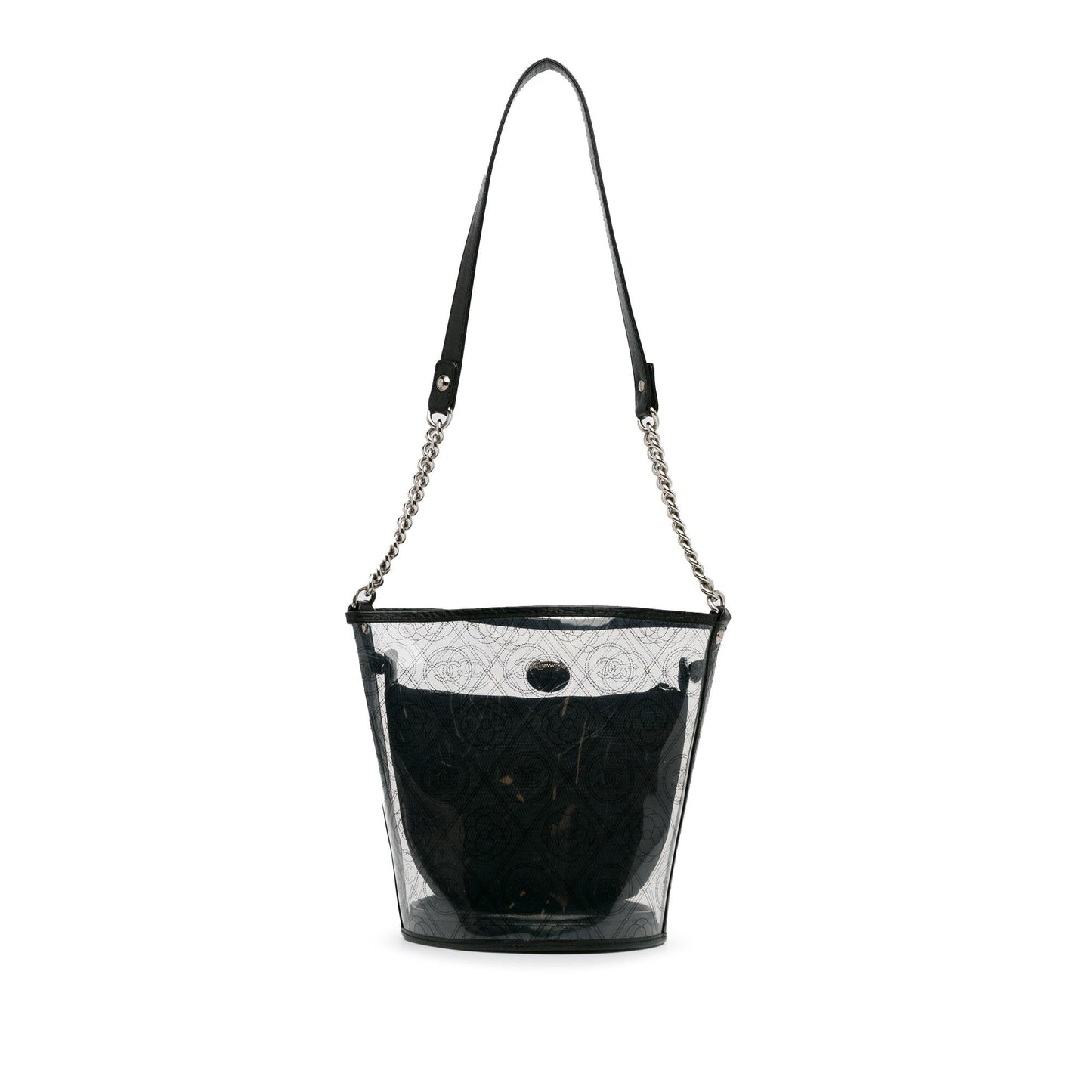 Chanel Crumpled Calfskin PVC Camellia Bucket (SHG-ZnYJAw)