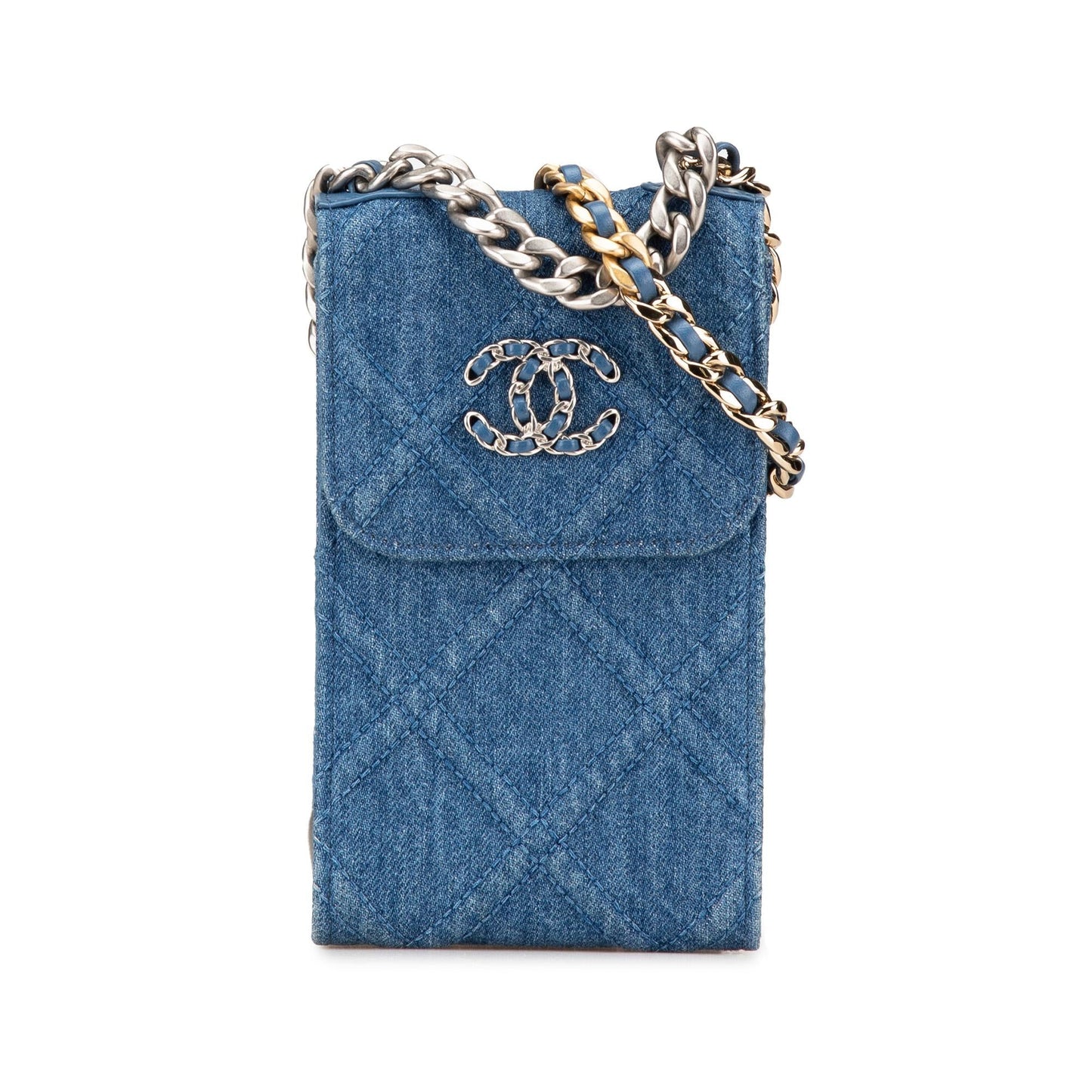 Chanel Denim 19 Phone Holder with Chain