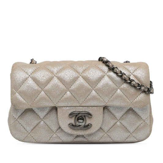 Chanel Extra Mini Rectangular Classic Metallic Calfskin Single Flap