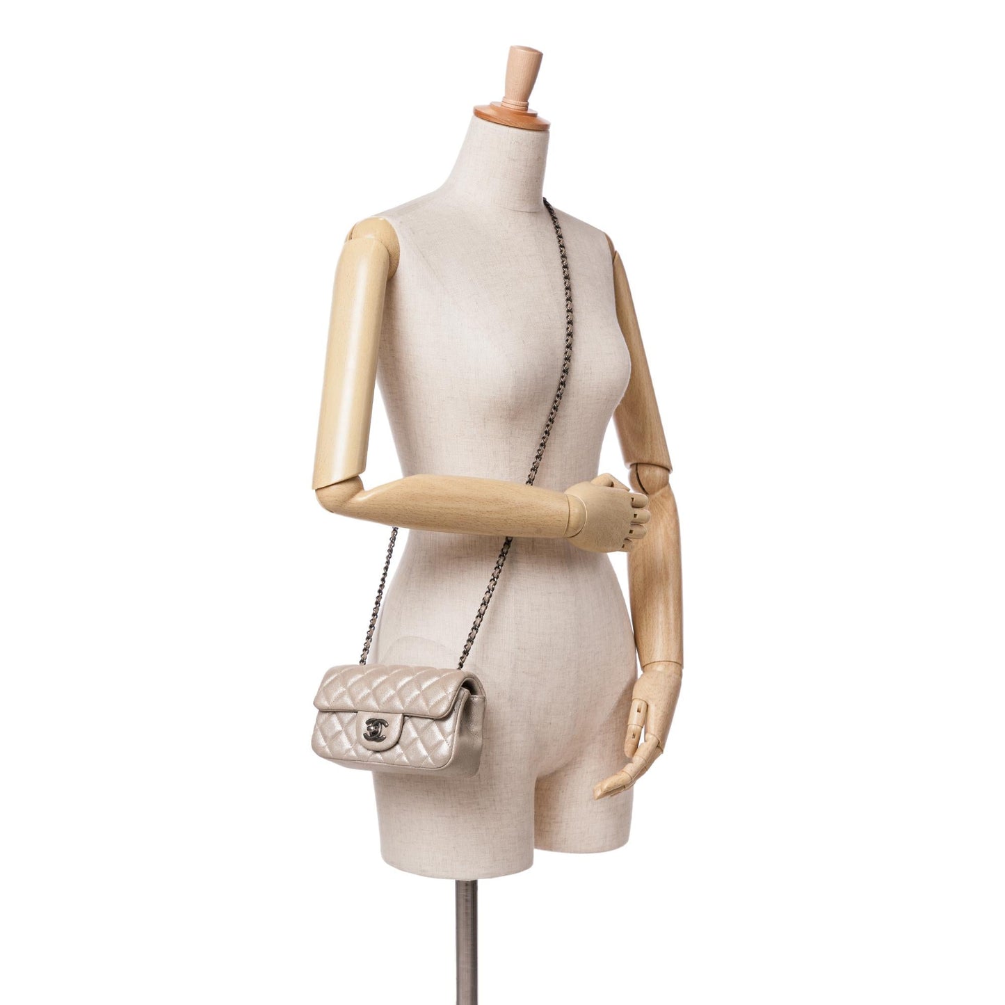 Chanel Extra Mini Rectangular Classic Metallic Calfskin Single Flap