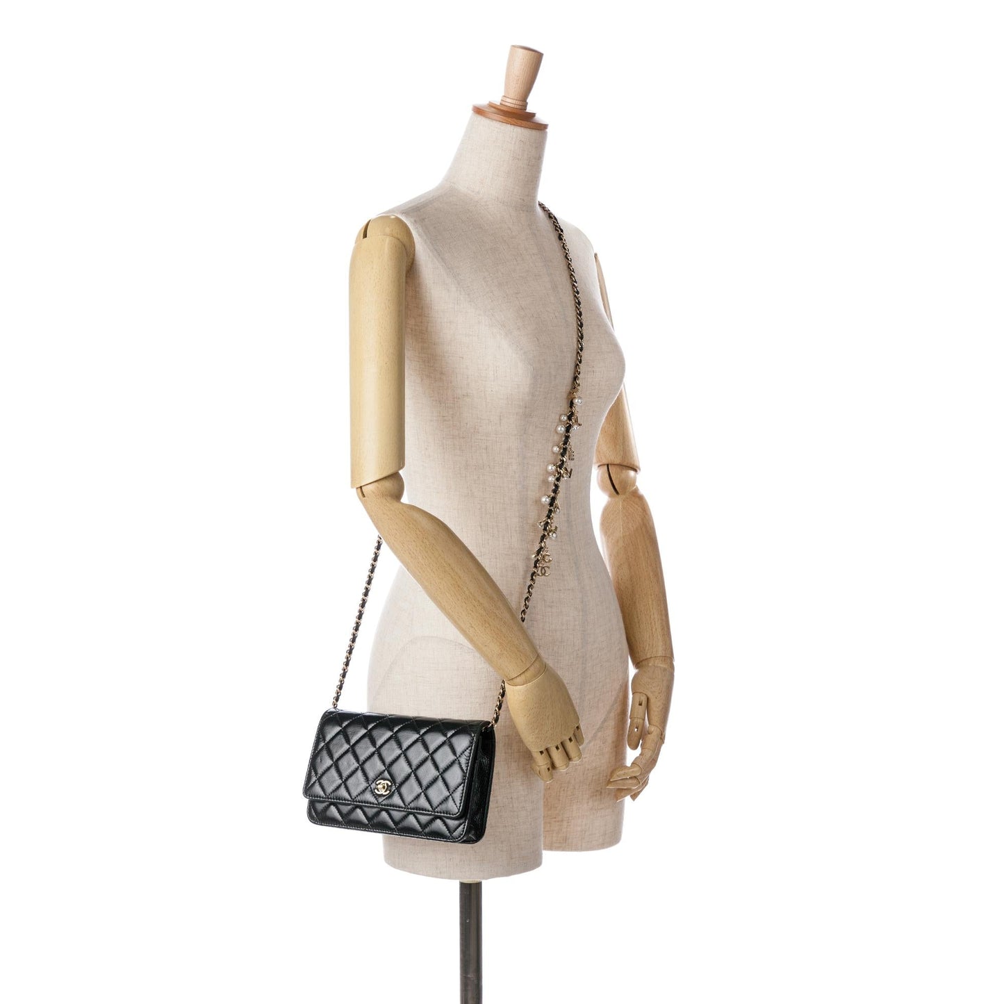 Chanel Glazed Calfskin Pearl Charms Wallet On Chain (SHG-slyTlx)