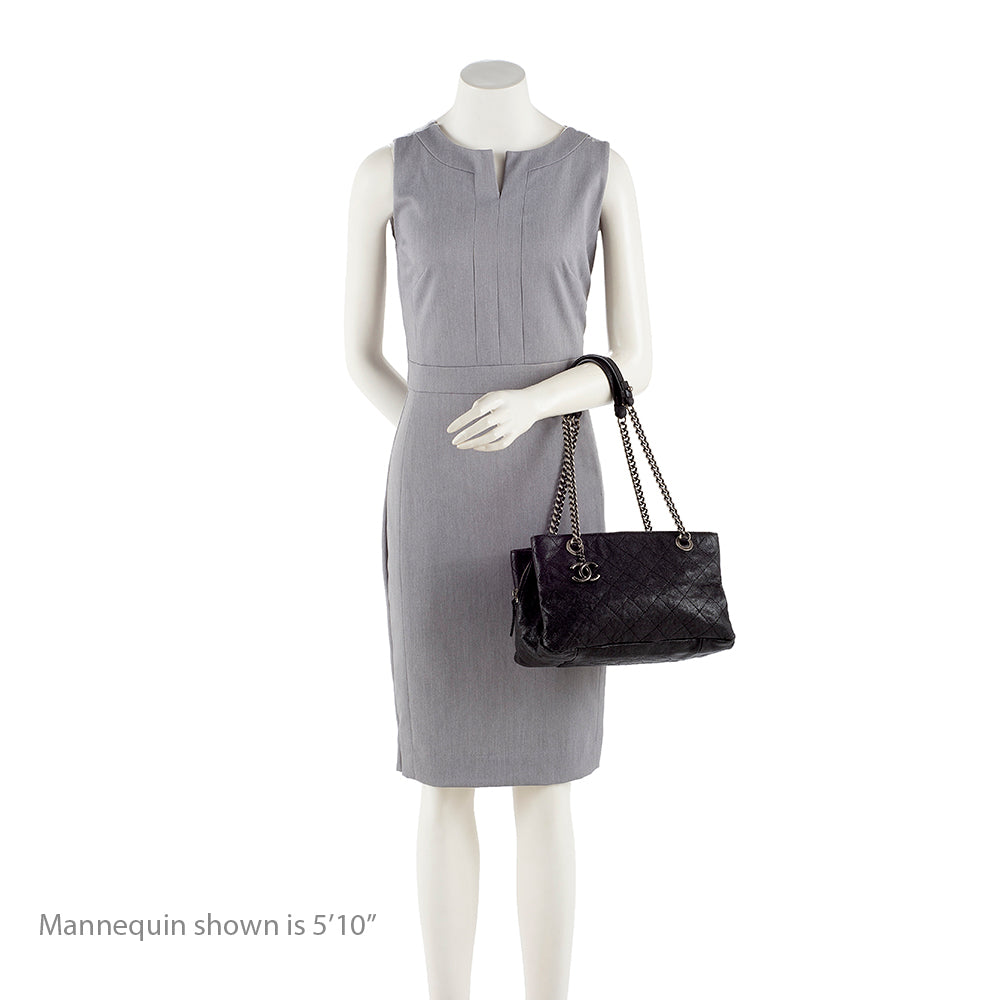 Chanel Grained Calfskin Chain Pocket Small Tote (SHF-16254)
