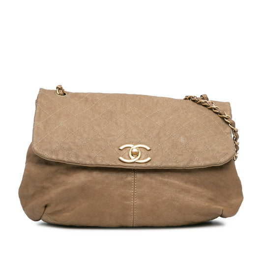 Chanel Grained Metallic Calfskin Trianon Messenger Flap