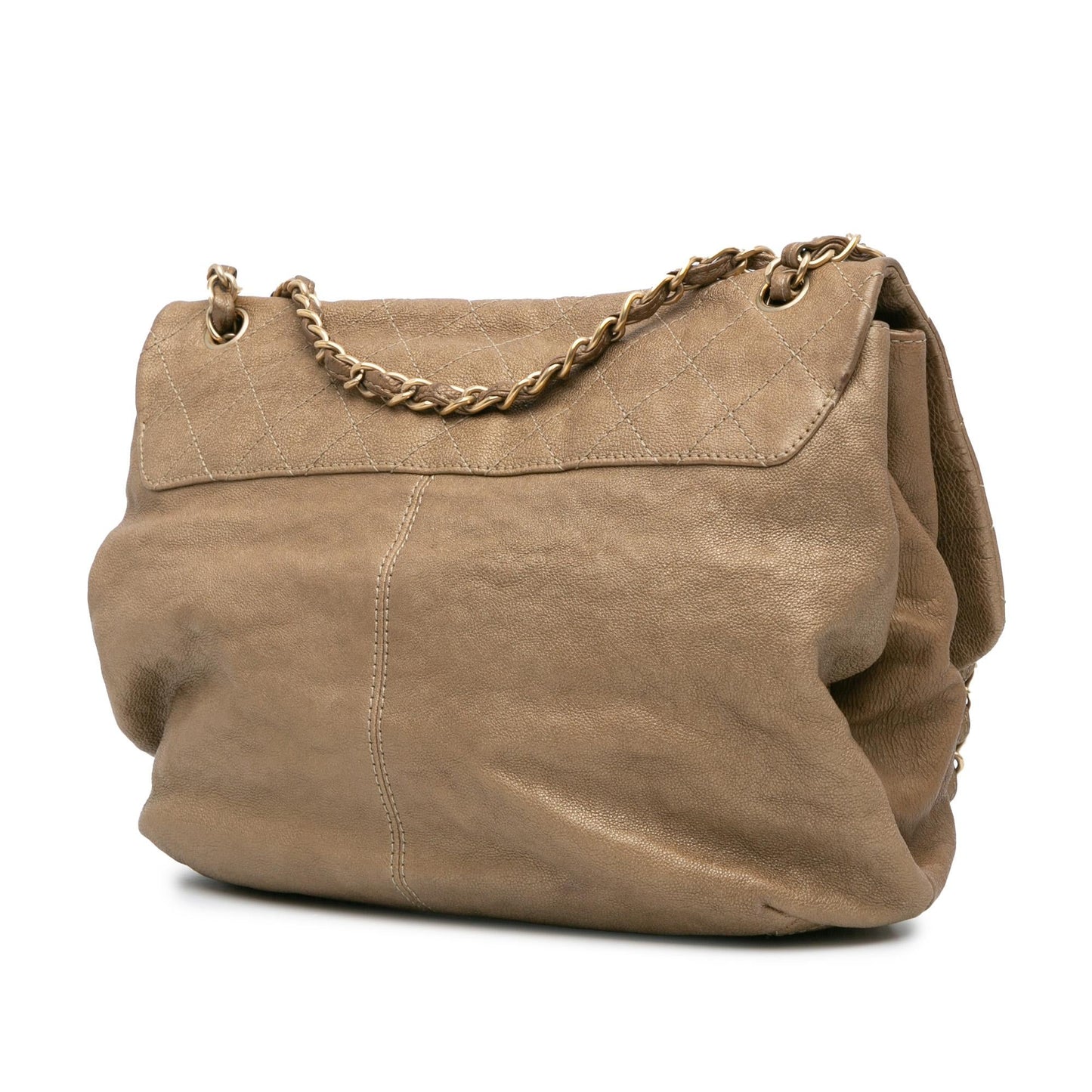 Chanel Grained Metallic Calfskin Trianon Messenger Flap