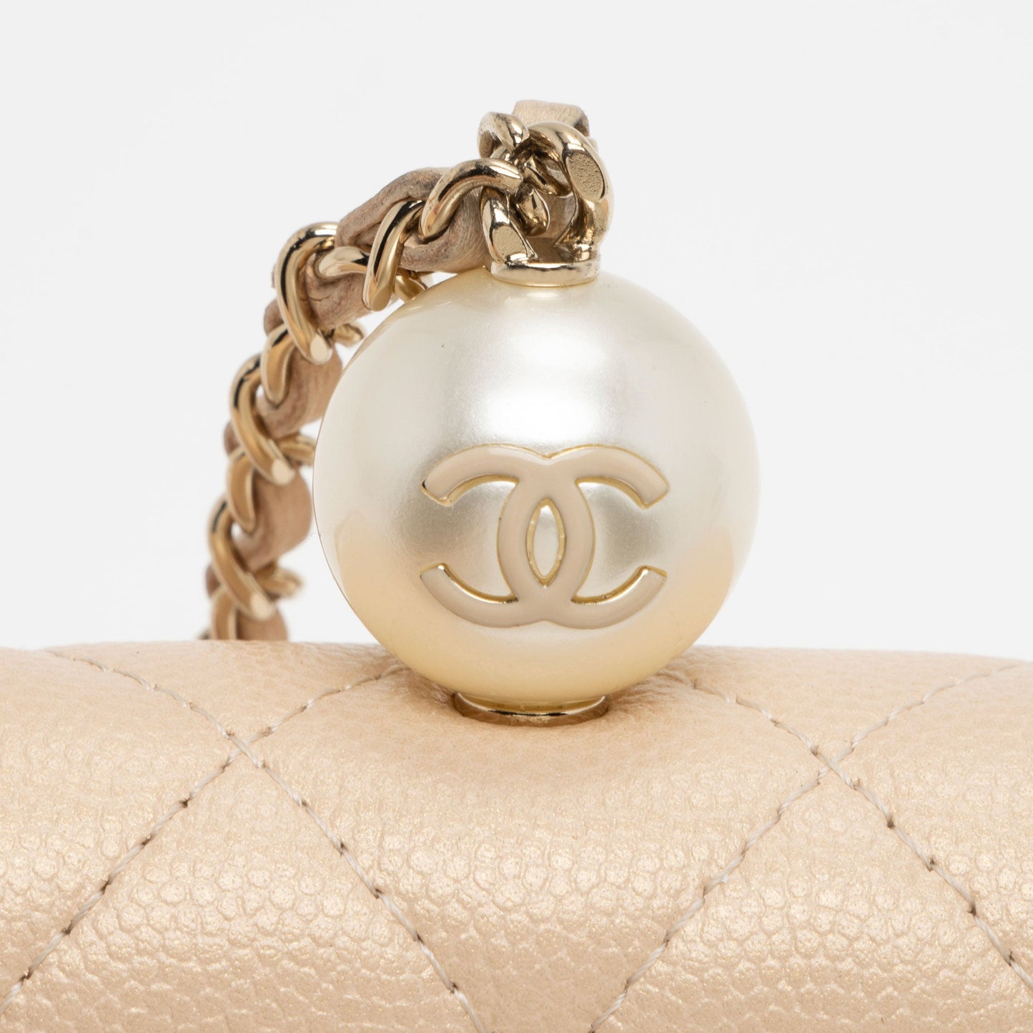 Chanel Iridescent Caviar Leather Pearl On Top Crossbody