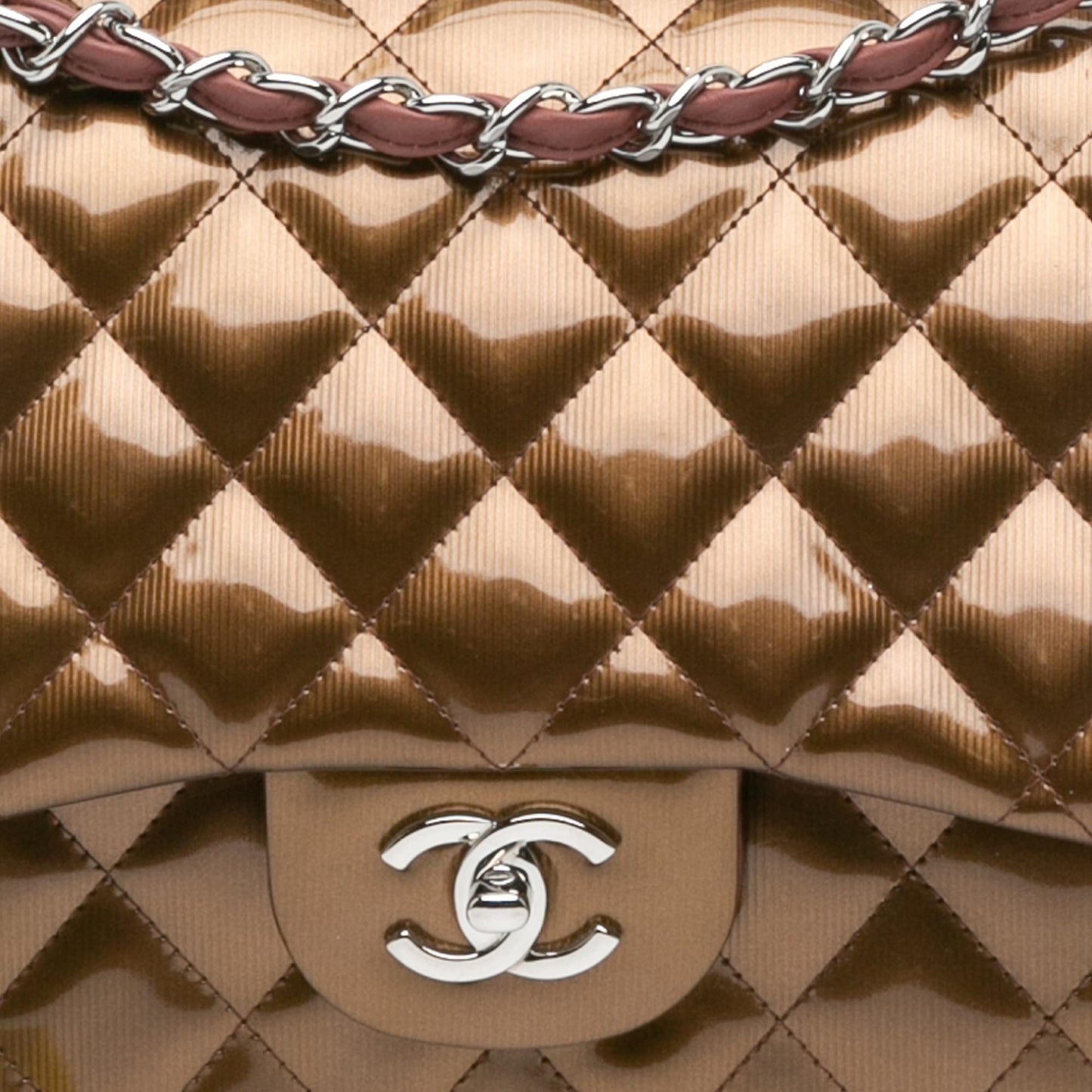 Chanel Jumbo Classic Metallic Patent Double Flap