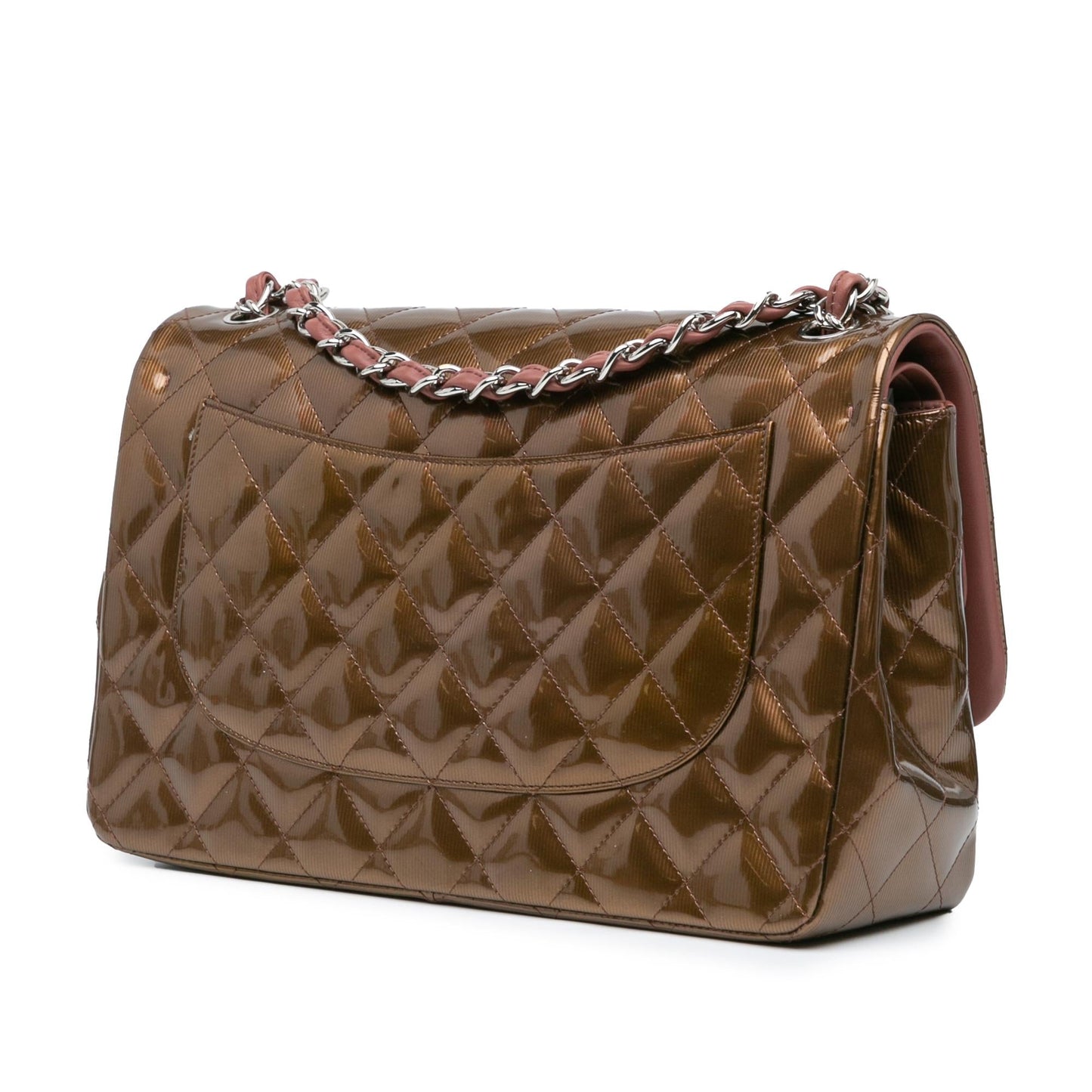 Chanel Jumbo Classic Metallic Patent Double Flap
