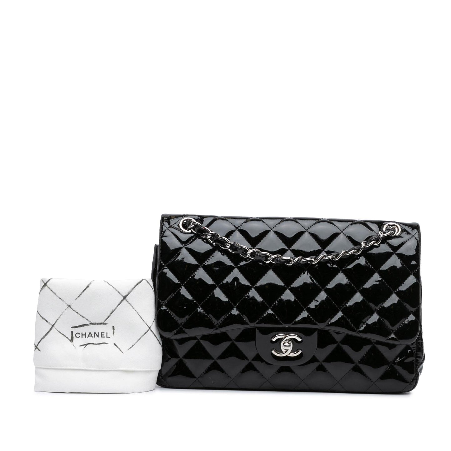Chanel Jumbo Classic Patent Double Flap