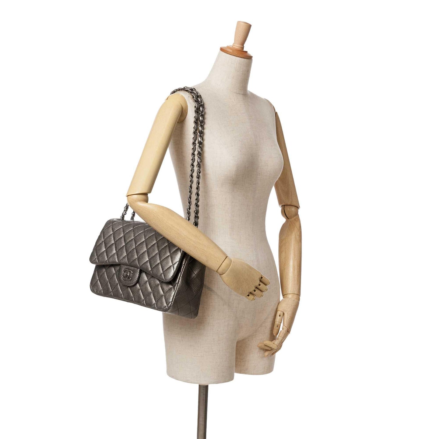 Chanel Jumbo Classic Perforated Lambskin Double Flap