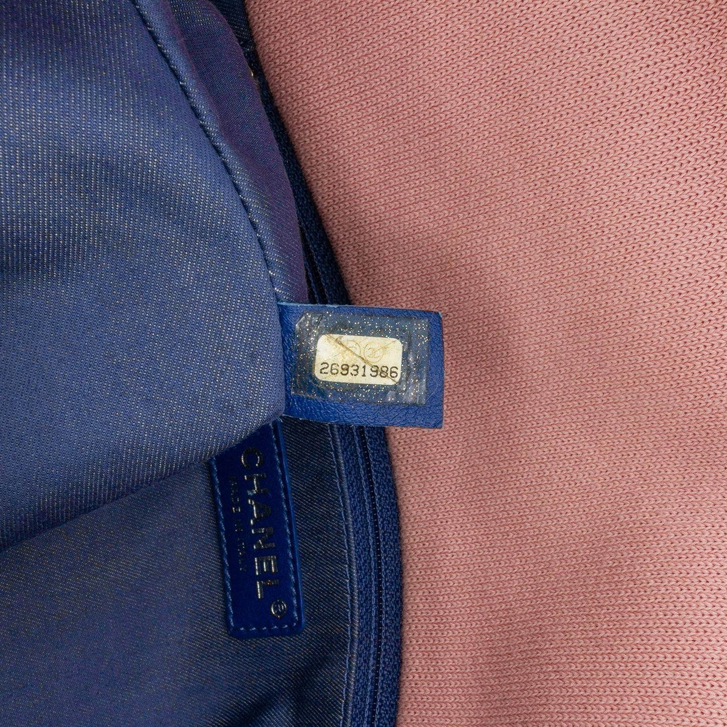 Chanel Jumbo Stripe Jersey Felt and Rope Flap