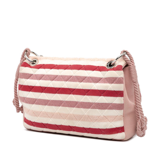 Chanel Jumbo Stripe Jersey Felt and Rope Flap