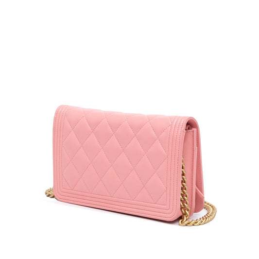 Chanel Lambskin Boy Wallet On Chain
