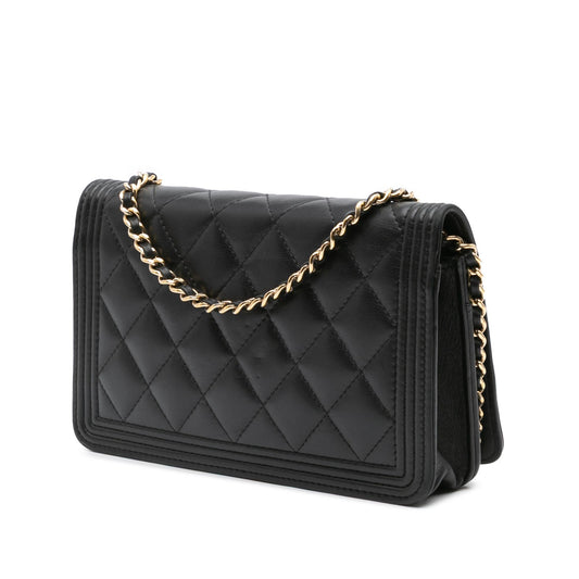 Chanel Lambskin Boy Wallet On Chain