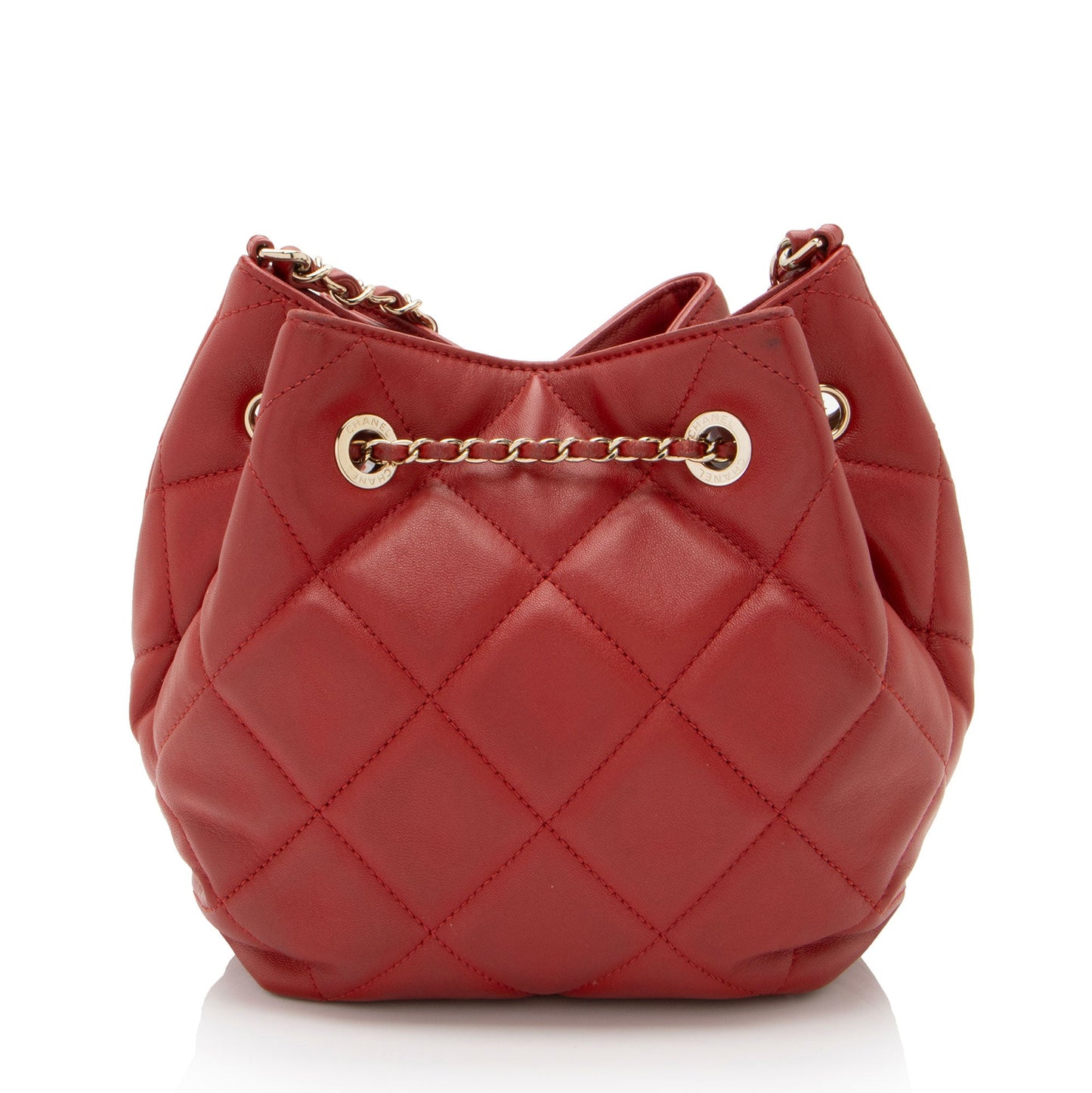 Chanel Lambskin CC Drawstring Mini Chain Bucket Bag