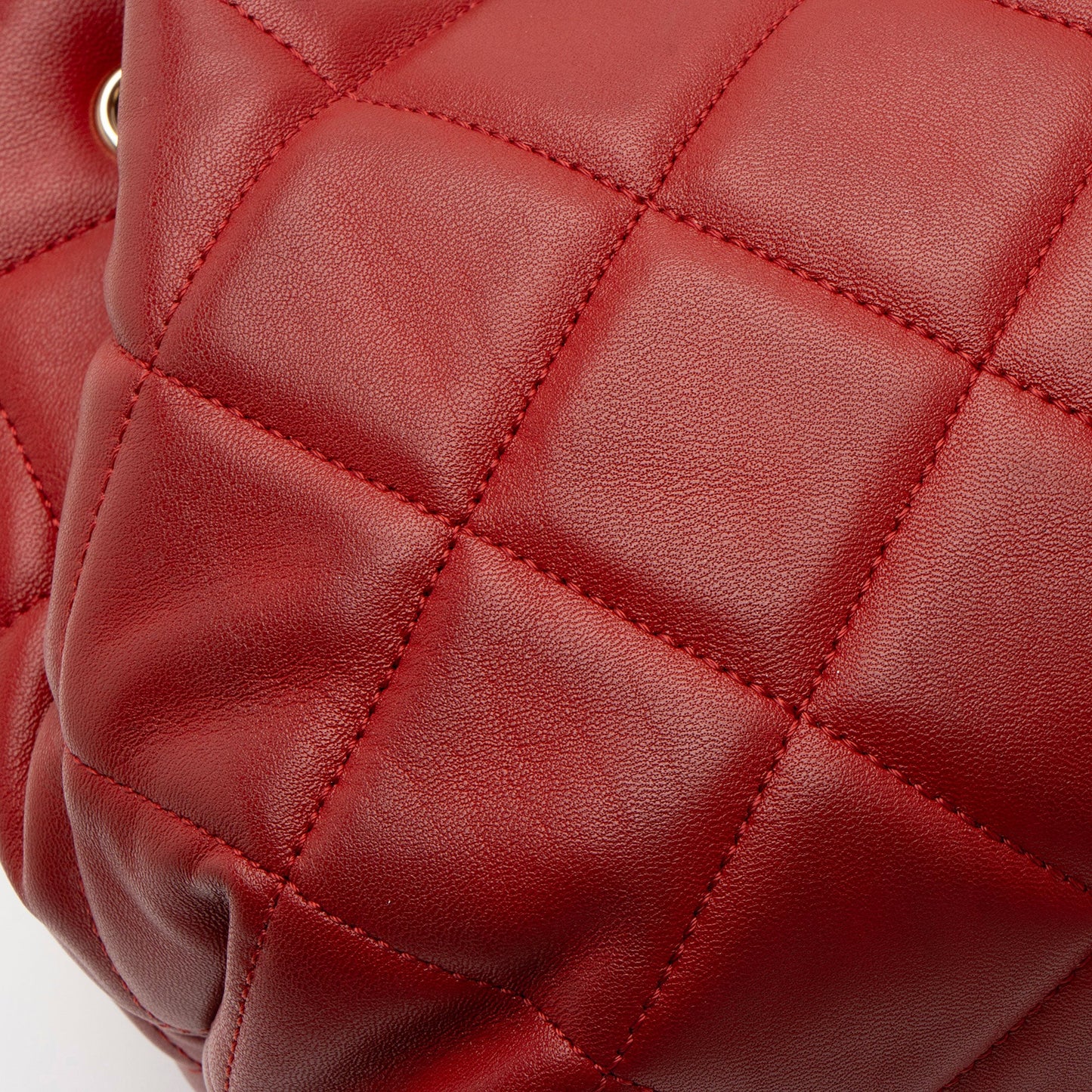 Chanel Lambskin CC Drawstring Mini Chain Bucket Bag