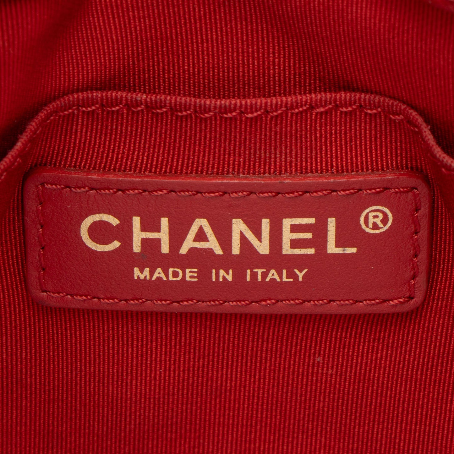 Chanel Lambskin CC Drawstring Mini Chain Bucket Bag
