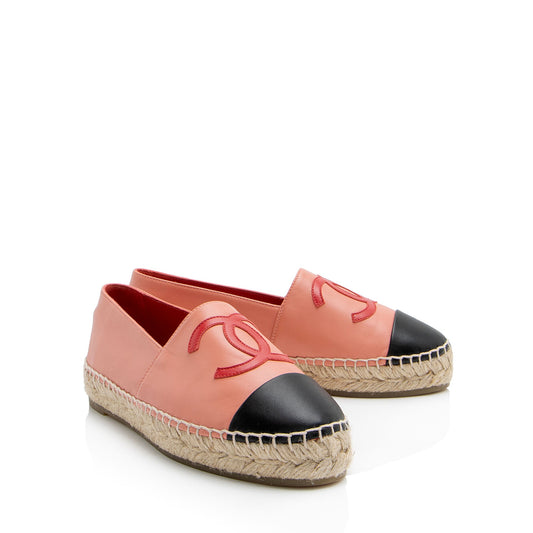 Chanel Lambskin CC Espadrilles - Size 6 / 36