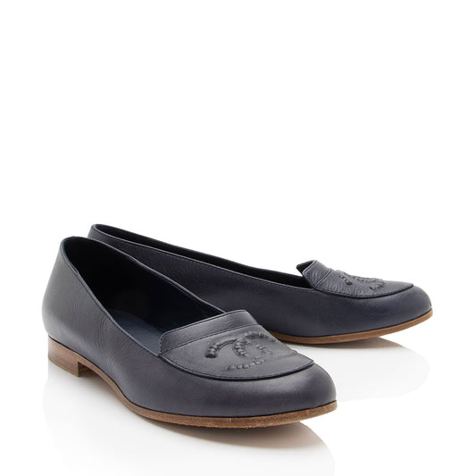 Chanel Lambskin CC Loafers - Size 7.5 / 37.5