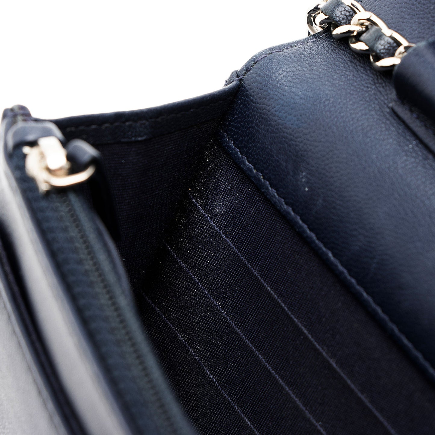 Chanel Lambskin Diamond CC Wallet on Chain