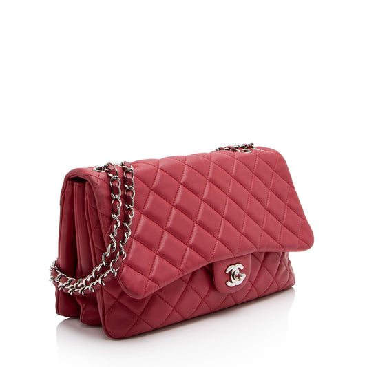 Chanel Lambskin Jumbo Chanel 3 Accordion Flap Bag