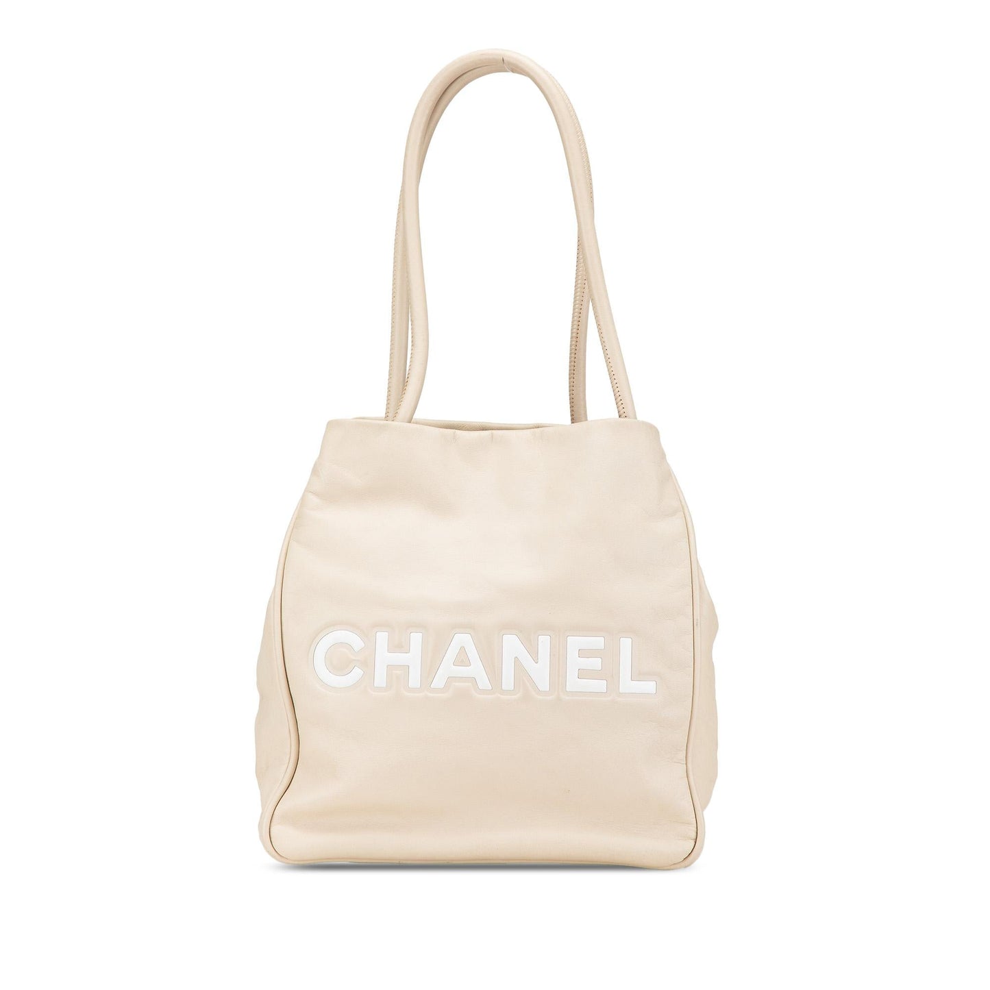 Chanel Lambskin Logo Camellia Tote