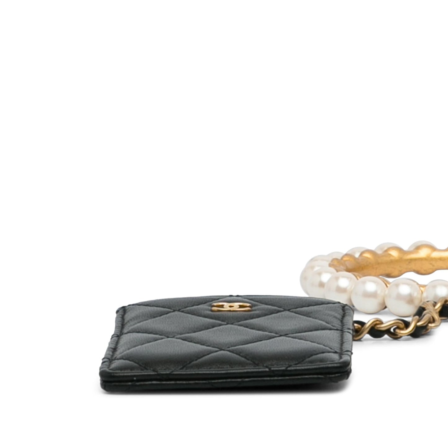 Chanel Lambskin Pearl Crown CC Wristlet Multi Pouches