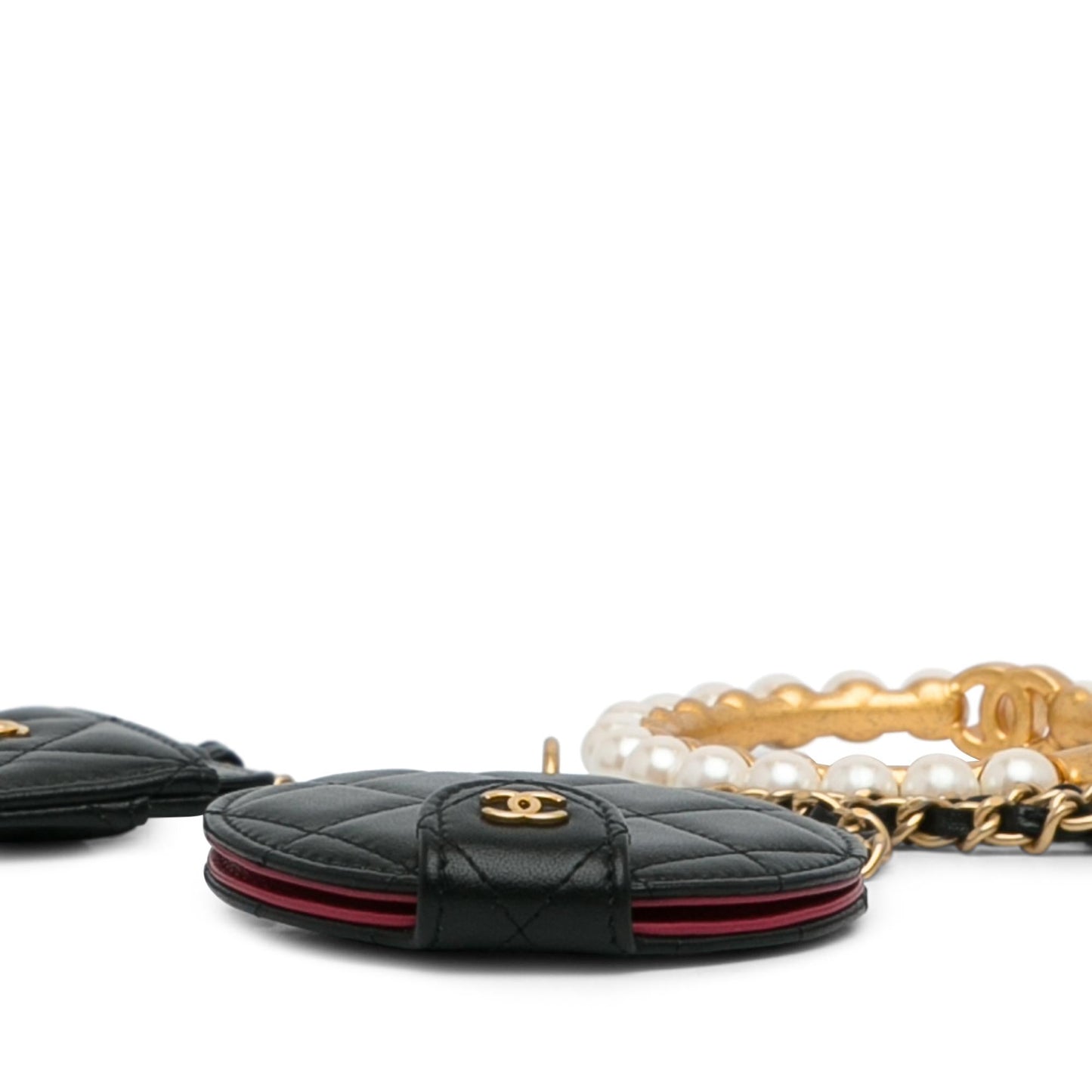 Chanel Lambskin Pearl Crown CC Wristlet Multi Pouches