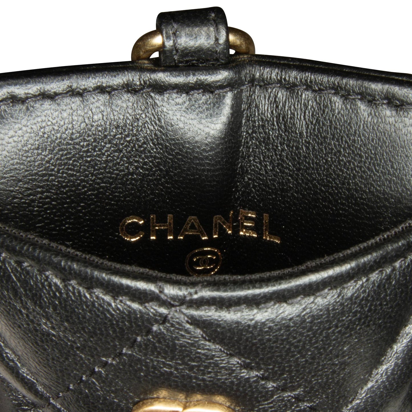 Chanel Lambskin Pearl Crown CC Wristlet Multi Pouches