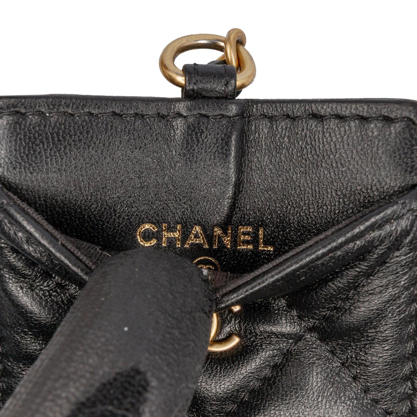 Chanel Lambskin Pearl Crown CC Wristlet Multi Pouches