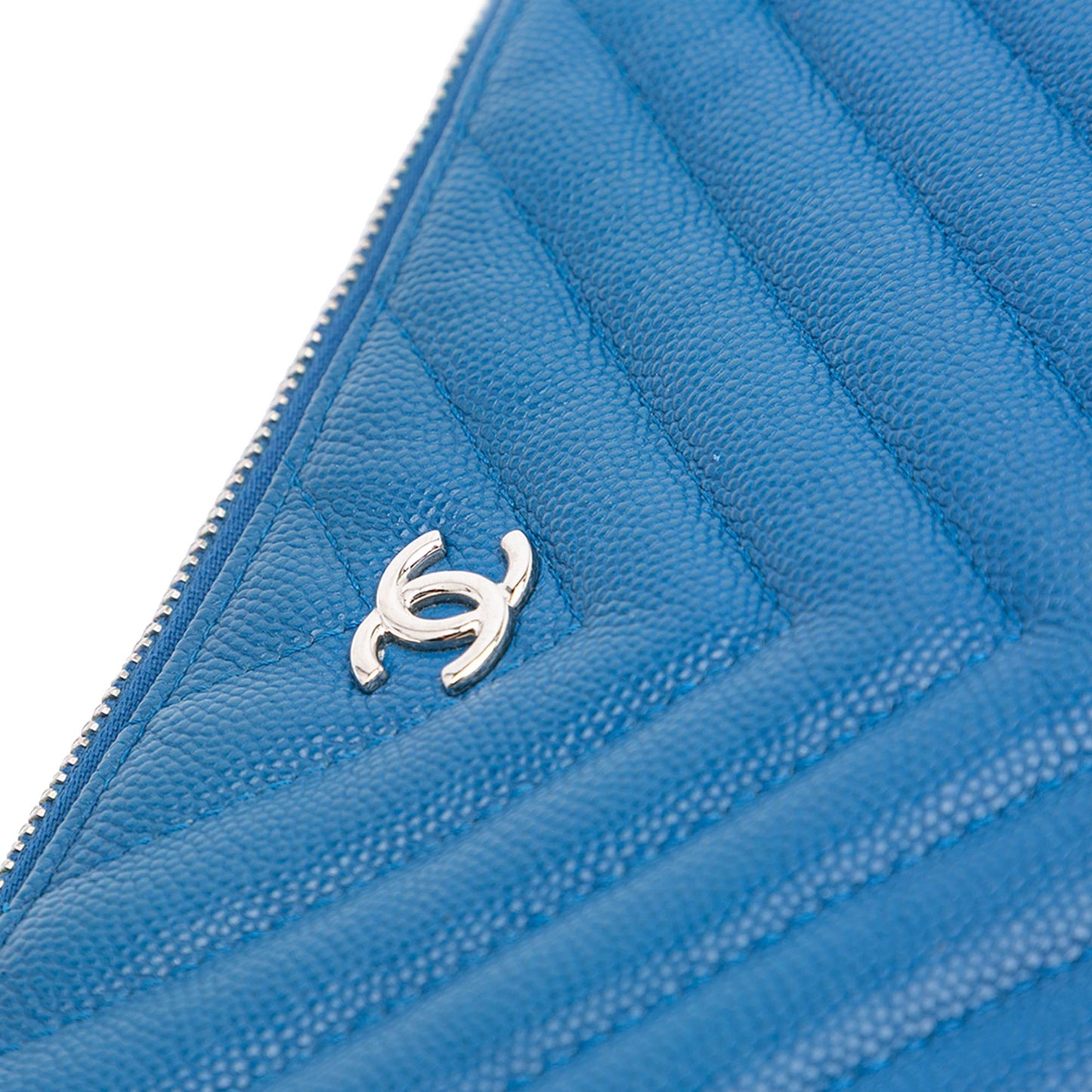 Chanel Large CC Chevron Caviar O Case Clutch