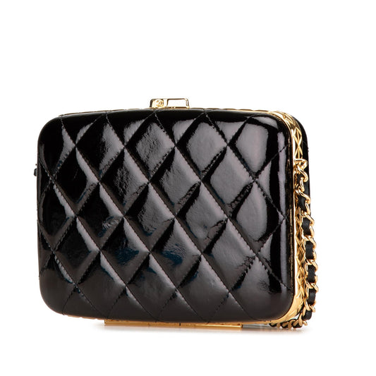 Chanel Large Glazed Goatskin Box With Chain
