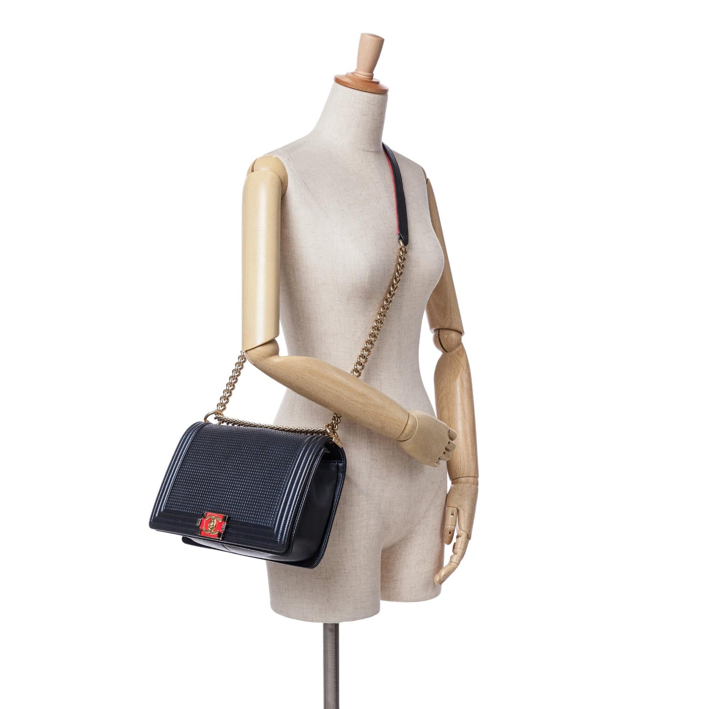 Chanel Large Lambskin Embossed Boy Cube Flap